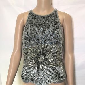 Papell Boutique Heavy Beaded Top Size M